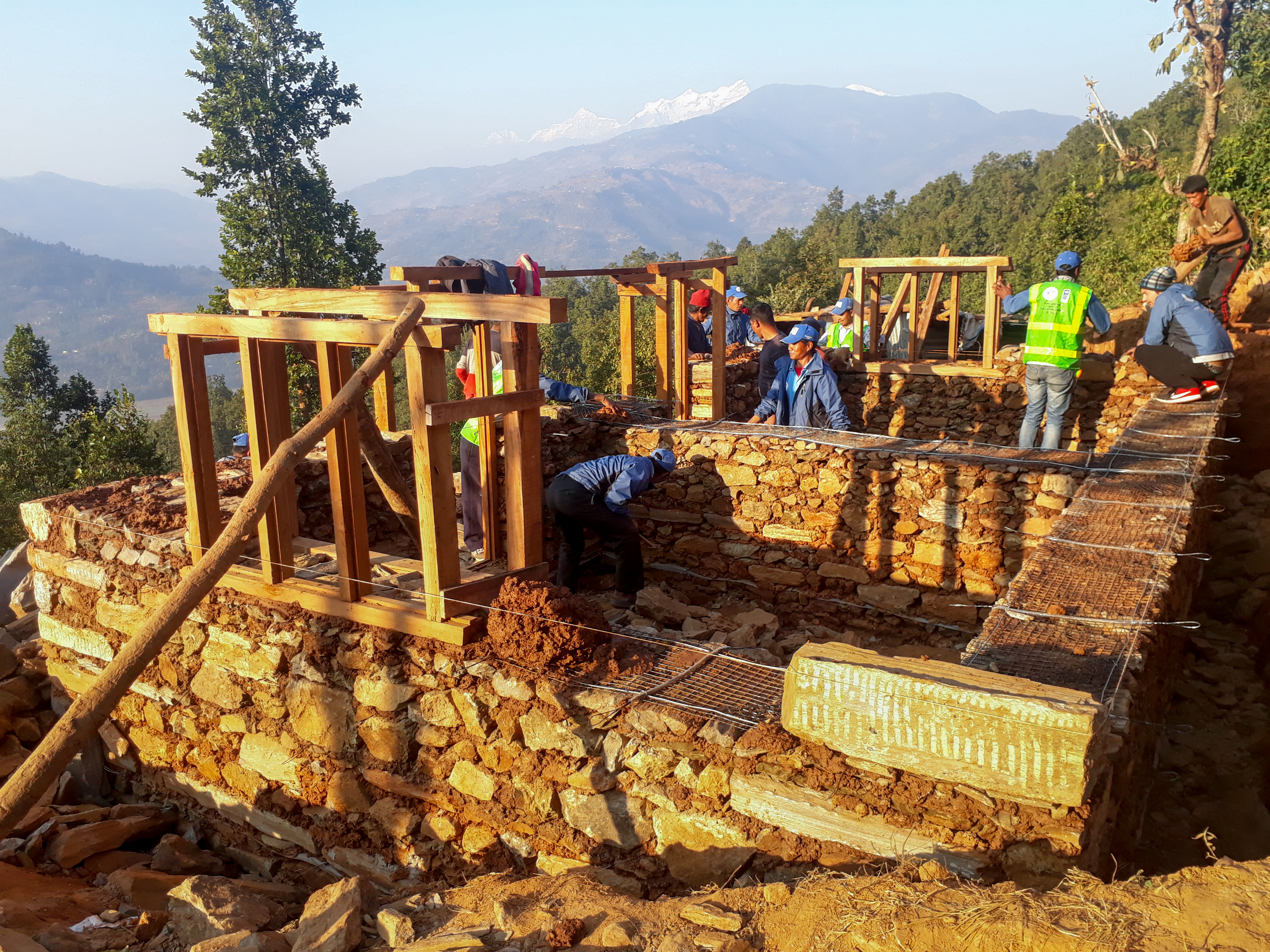 Reconstruction of a house in Nepal