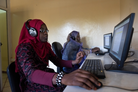 Women using computers