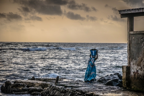 Woman on a coast