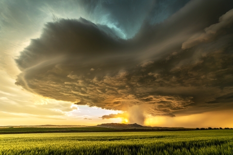 Tornado over a field