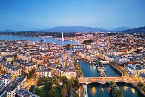 An arial view of Geneva, Switzerland