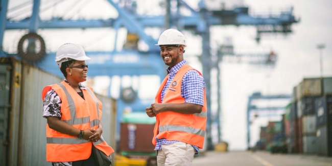 People in a port