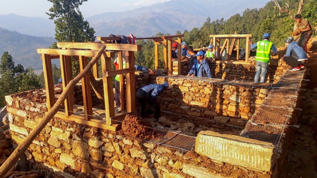 Reconstruction of a house in Nepal