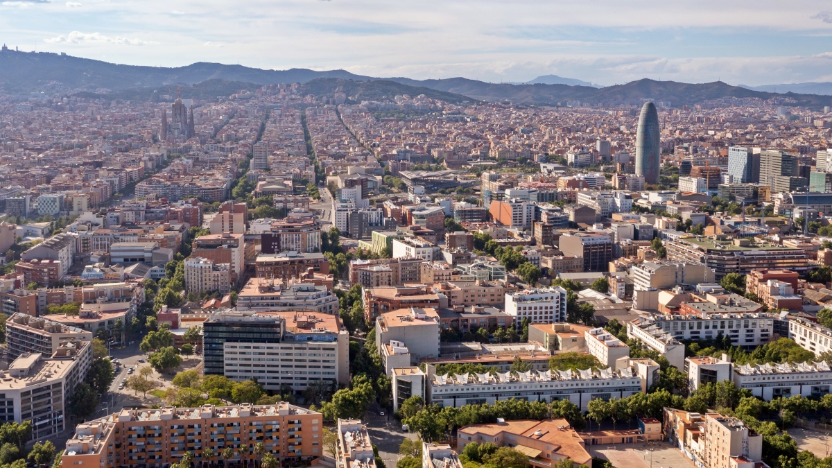 Aerial view of Barcelona